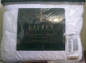 Ralph Lauren 028828264169 Vintage Shelter Island Cable White Throw Blanket 54x72 100% Cotton
