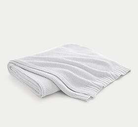 Ralph Lauren 886087319460 Ariel 100% Cotton White Full / Queen Bed Blanket 355 Nip