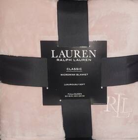 Ralph Lauren 886087411737 Classic Micromink Blanket Full/queen Light Pink 90 Inch X90 Soft Blush