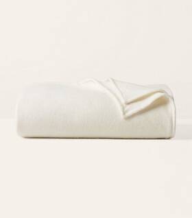 Ralph Lauren 886087428100 Home Hayes Bed Blanket Wool Blend Cream Ivory White Queen Nip 695
