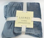 Ralph Lauren Classic Plush 50 X 70 Blanket Micromink Monogrammed Blue 0728044440872