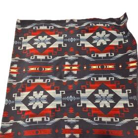 Ht-rlwp009 Ralph Lauren Vintage Southwestern Aztec Cotton Blanket Red Blue White 90x90