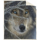 Ramatex New Fire And Ice Wolf Sherpa Fleece Throw Blanket Double Layering Nature Scene 841110184149