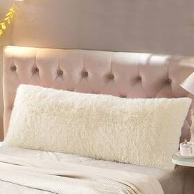 Lhp-2154-cr Reafort Luxury Long Hair Pv Fur Faux Body Pillow Cover/case 21inx54in With Hidd
