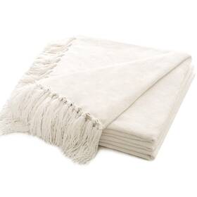 Recyco 791734857564 Throw Blanket Soft Cozy Chenille With Fringe Tassel For Couch S