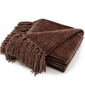 R2101rcs0206 Recyco Throw Blanket Soft Cozy Chenille With Fringe Tassel For Couch S