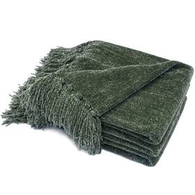 R2303us081001 Recyco Throw Blanket Soft Cozy Chenille With Fringe Tassel For