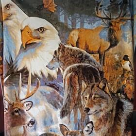 109766 Regal Comfort Queen Faux Fur Polyester Blanket Wildlife Animal/ Bald Eagle 0238