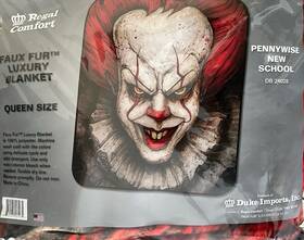 24028 Regal Comfort 842131161935 Pennywise Blanket Faux Fur Luxury New School Queen Size