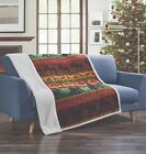 Dtr681 Regal Comfort Lodge Preserve Flannel Sherpa Throw Blanket 50inchx60inch