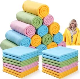 Oy-remerry-28802 Remerry 32 Pcs Fleece Throw Blanket Bulk 60x50 In Doube Sided Blankets Soft