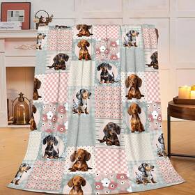 Remzoke 235641970444 Dachshund Blanket Cute Weiner Dog Fleece Throw Fuzzy Plush Super Soft