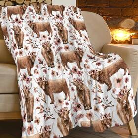 Remzoke 889741940118 Highland Cow Blanket Super Cozy Soft Throw For Women Gir