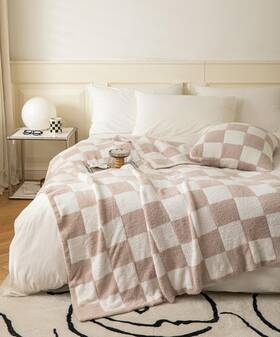 Re-01095 Repreconf Ultra Soft Cozy Buffalo Checkerboard Grid Fluffy Microfiber Knitted Throw Bla