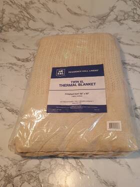 33699 Residence Hall Linens Thermal Twin Xl Blanket. 66 Inch X 90 100% Cotton Read Desc