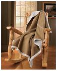 Cottage50x60 Reversible Buckskin Faux Throw Cabin Shearling Rustic Suede Country