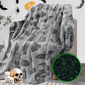 Yg-0519 Rexeo Throw Blanket Kids Soft Fleece Blankets Black Cat Halloween