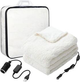 Sw-riakrum-659949 Riakrum 12v Heated Car Blanket Electric With 2 Heating Levels Fleece