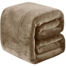 Richave 410464044857 All-season Fleece Blanket Lightweight Anti-static Throw 66 Inch X 90 Taupe