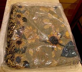 2242fa01 Riddle Home & Gift And Sunflower Meadow Tapestry Throw Blanket Sealed Made In Usa
