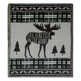 2614 Rivers Edge Products Rustic Tapestry Throw Blanket 50x60 Inch Moose