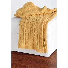 16858590 Rizzy Home 50 Inch X60 Cable Knit Throw Blanket Yellow -