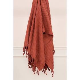 80108907 Rizzy Home 50 Inch X60 Textured Striped Throw Blanket Rust - 80108907 Rizzy Home 50 Inch X60 Textured Striped Throw Blanket Rust -