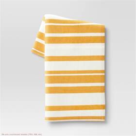 Room Essentials 197543319314 Printed Plush Striped Throw Blanket Yellow -