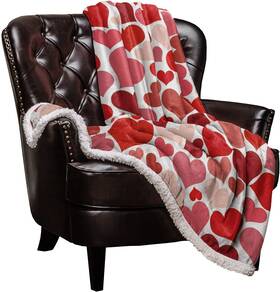 Roses Garden 476717841658 Sherpa Fleece Blanket Red Heart-shaped Romantic Love Valentines Day Bed Blan