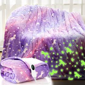 Xuu-rossesay-1607 Rossesay Kids Heated Blanket Glow In The Dark Children Heating Girls Boys Back Sc