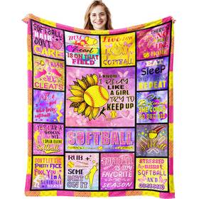 Soft-s-joiu899rwrw Rothtasi Softball Gifts For Girls Women Blanket Ultra Soft Flannel Throw Blan