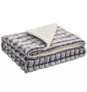 Royal Luxe 788904042417 Reversible Micromink To Faux-sherpa Throw Black 50 Inch X 60 Holiday Nwt