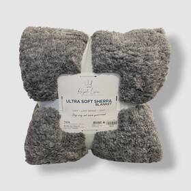 Royal Luxe 788904050153 Gray Ultra Soft Sherpa Blanket Twin 66 X 90 Inch