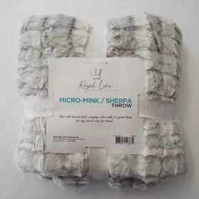 Royal Luxe 788904127817 Luxury Micro-mink/sherpa Throw Blanket Brown White 50 Inch X 60