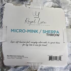 Royal Luxe 788904127824 Blanket 50 Inch X60 Navy Super Soft Plush Sherpa Throw Micro-mink Minky