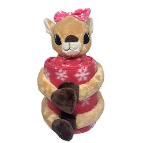 Rudolph The Red Nosed Reindeer 047475267651 Clarice Fleece Throw 50 Inch X 60 With Plush Pink