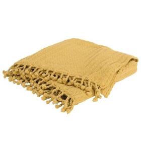 Rugs And Tiles 844353544084 Rizzy Home Yellow Soft Throw Blanket Cotton - Aprx 50 Inch X 60 Textured Striped