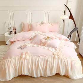 Ck0013-a-q Rvciby Pink Bow Duvet Cover Queen Size 3pcs Soft 90 No Comforter