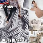 Rww781579 Usa Handmade Chunky Knitted Blanket Wool Thick Line Yarn Merino