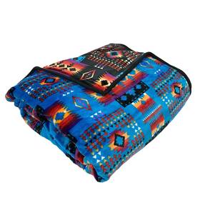 Sacred Thread 841739119713 Fleece Blanket 79 Inch X95 South Western Reversible Mexican Vibrant Aztec Blank