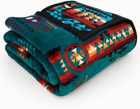 Sacred Thread 841739119744 Fleece Blanket 79 Inch X95 South Western Reversible Mexican Vibrant