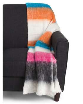 Safavieh 889048479555 Glendal New 50 X 70-inch Wool Striped Throw Blanket Inch 70 Warm Soft
