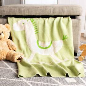 Safavieh 889048687271 Baby Collection Tater Trot Green 32 Inch X 40 Cotton Throw Blanket 34 X41