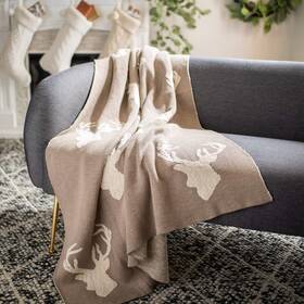 Hol2004a-5060 Safavieh Home Collection Yule Grey 50 X 60-inch Holiday Decorative Throw Blanket
