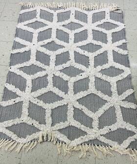 Thr902b-5060 Safavieh Lila Grace Luxury Fringe Throw Blanket Slate Blue Grey / Beige