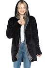 Safus Wearable Blanket Hoodie In Thick Fleece Jacket With Pocket Black