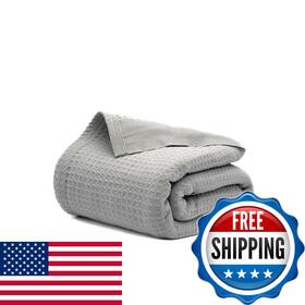 B0cw3gglck Salt Earth 100 Cotton Waffle Blanket King Size 106x92 Lightweight All Season