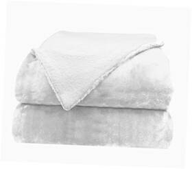 Sam Salem And Son 748279187526 Reversible Flannel Sherpa Blanket - Elegant Fluffy Bed Blankets For Bedroom
