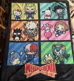 Sanrio 013244266538 My Hero Academia X Hello Kitty And Friends Throw Soft Blanket 55x47 Inch