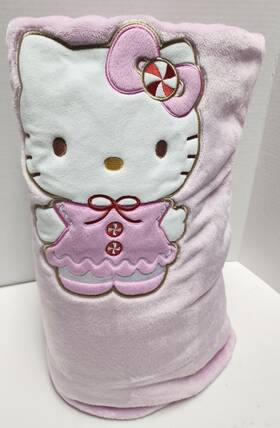 Sanrio 028399483655 Pink Holiday Hello Kitty Throw Christmas Soft Blanket 60 Inch X 45 New